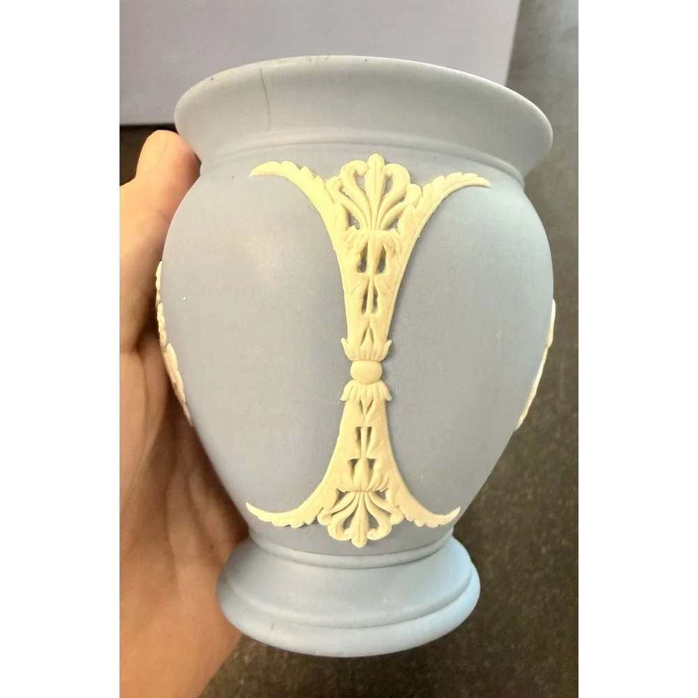 Wedgwood Jasperware Blue Lot Silver Jubilee Plate Wedding Plate & Vase England